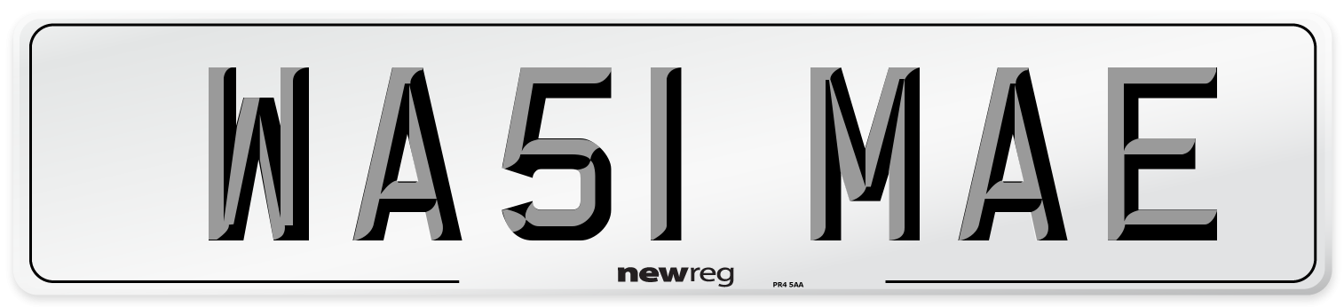 WA51 MAE Number Plate from New Reg